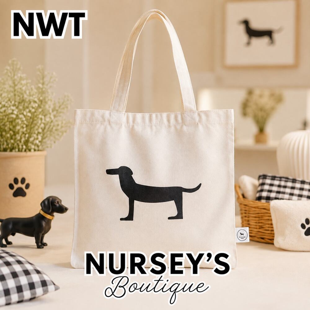 Park Life Designs Parkie Dachshund Organic Cotton Canvas Tote Bag NWT